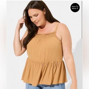 NWT Torrid Crinkle gauze crochet tank top size 1X